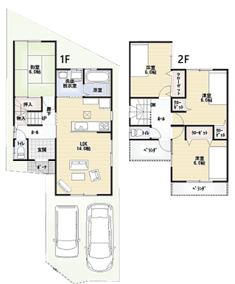 4LDK+ガレージ2台